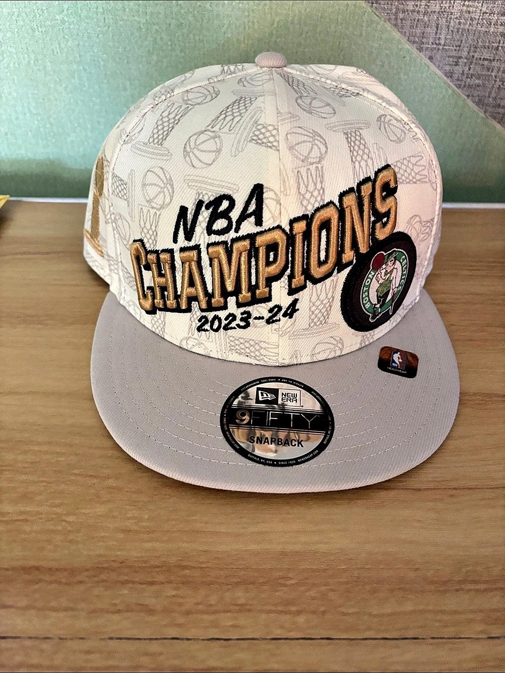 New Era Boston Celtics 2024 NBA Finals Champions Locker Room 9FIFTY Snapback Hat
